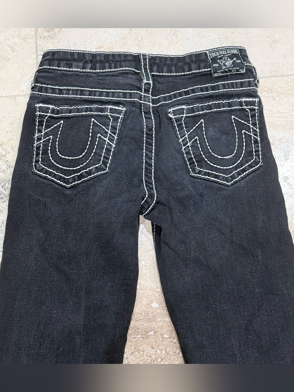 True Religion Ricky Boys 12 Relaxed Straight Black Dark Wash Denim Jeans